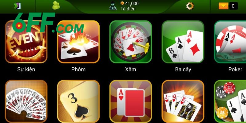 Giới thiệu chi tiết về sảnh game bài 6FF